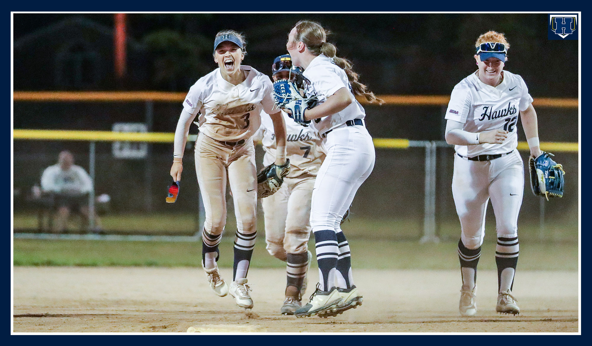 Hilpert celebrating after making big catch