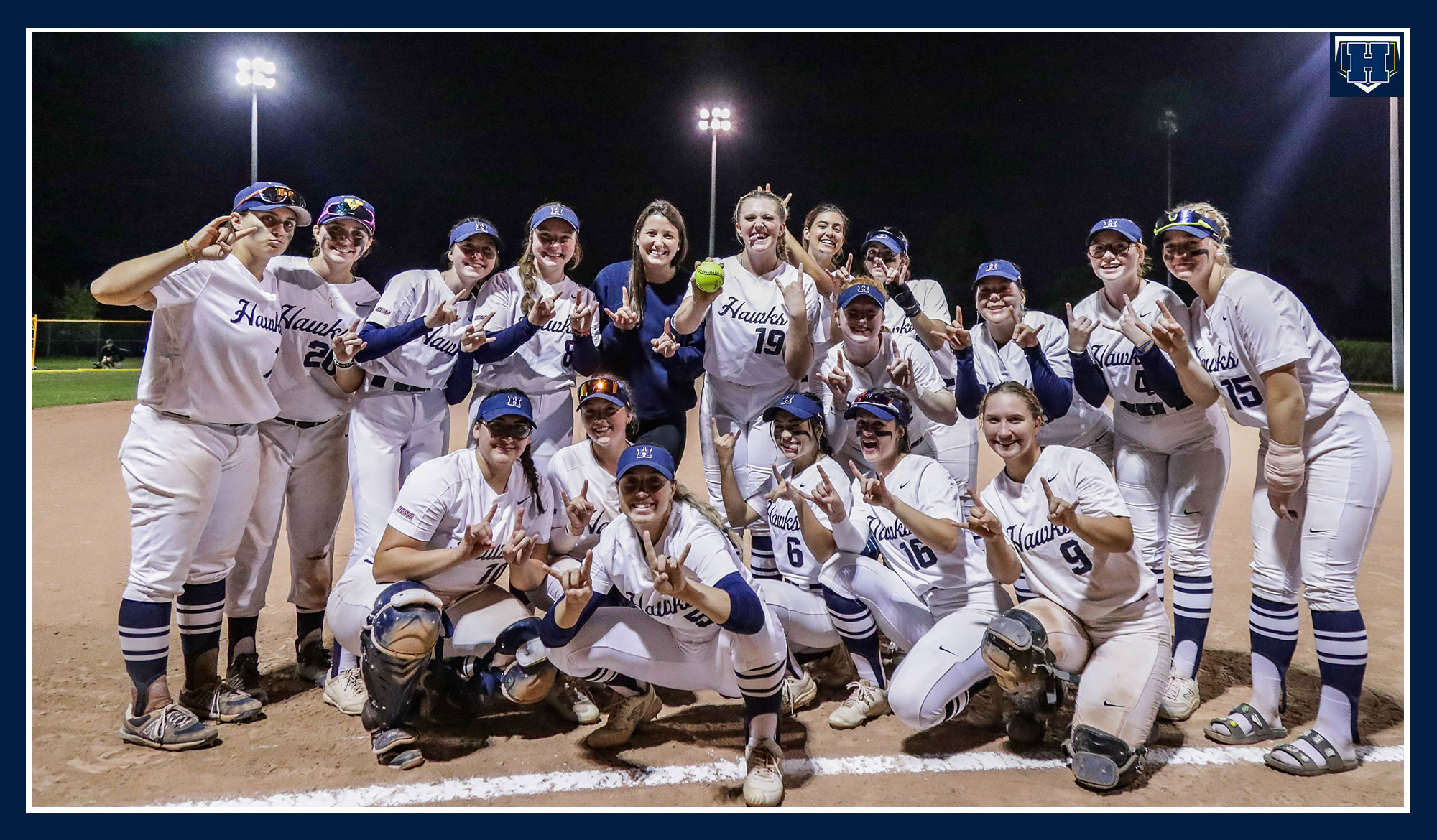 Team photo celebrating Shade Hansen