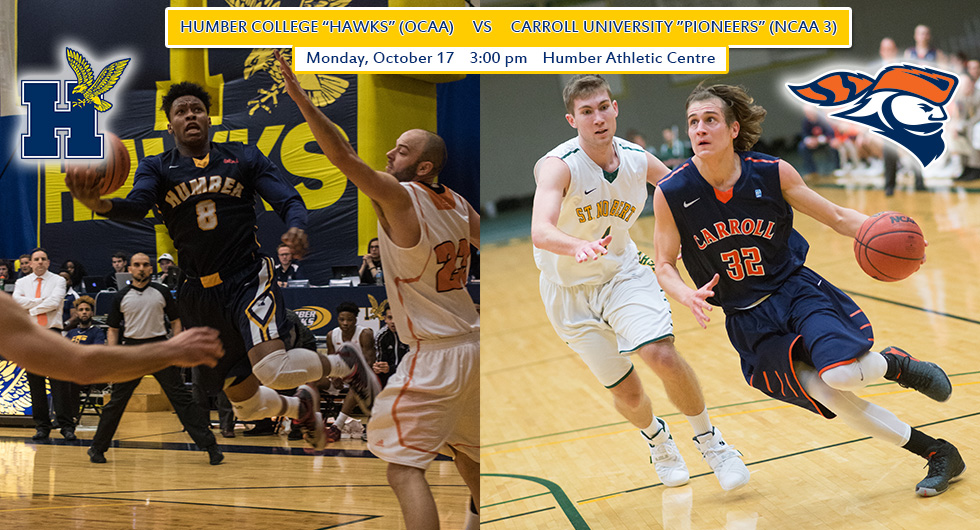 HAWKS TO HOST NCAA - D3 CARROLL PIONEERS ON MONDAY