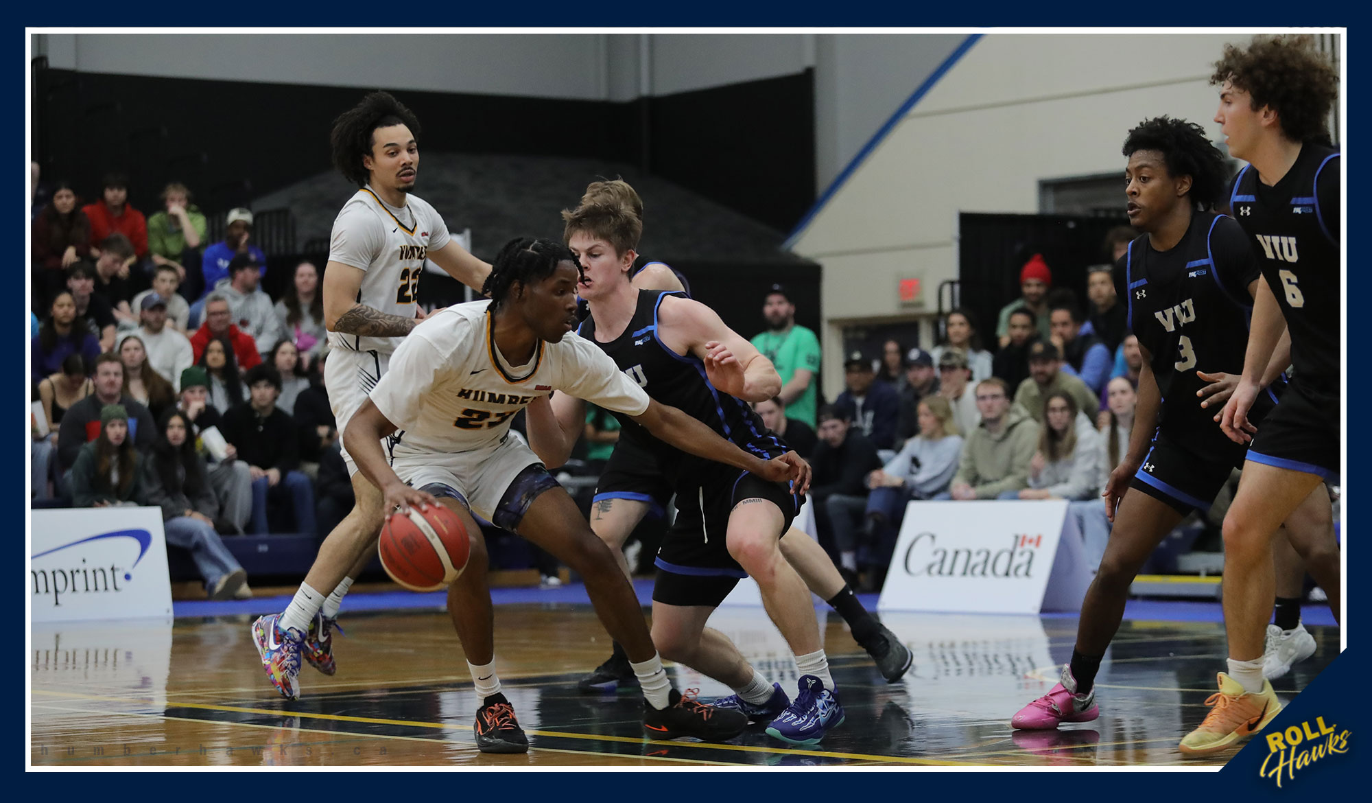 Kazadi attempting to drive by a VIU defender
