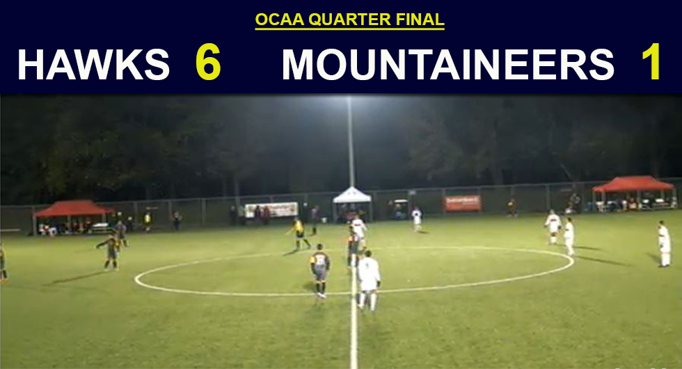 HAWKS ROMP OVER MOUNTAINEERS ON THEIR WAY TO SEMI FINALS