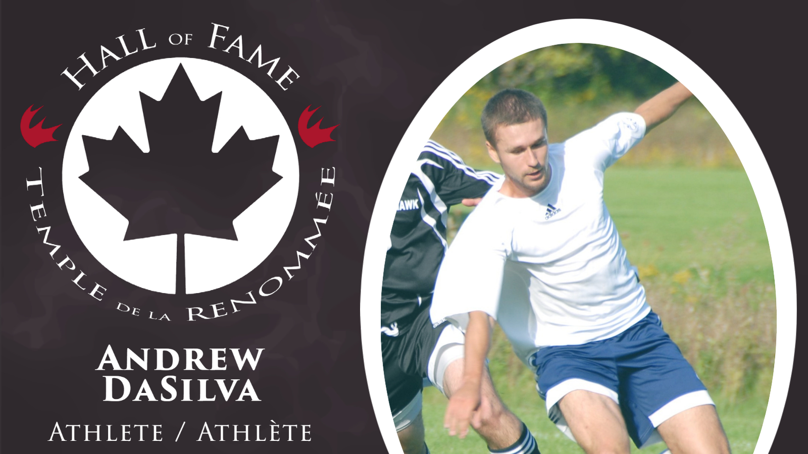 Andrew DaSilva with CCAA Hall of Fame logo