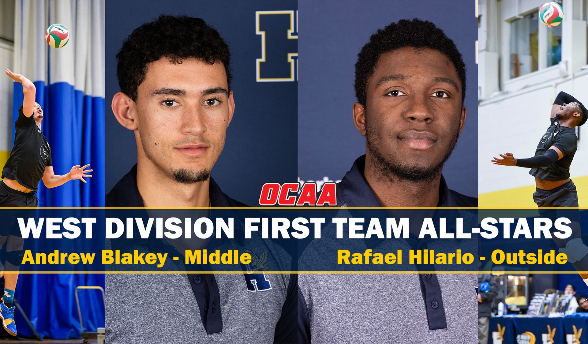 HILARIO AND BLAKEY HONOURED AT OCAA MEN&rsquo;S VOLLEYBALL AWARDS BANQUET