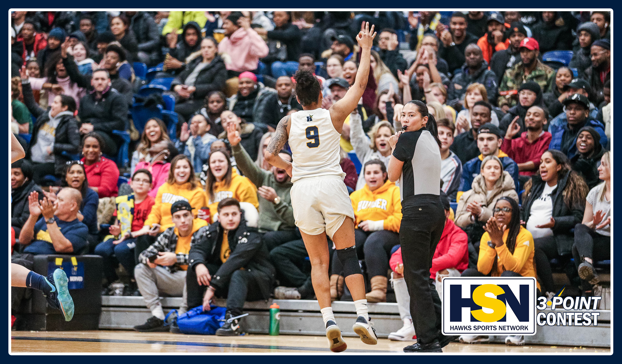 Gyles hits a three at home against Sheridan