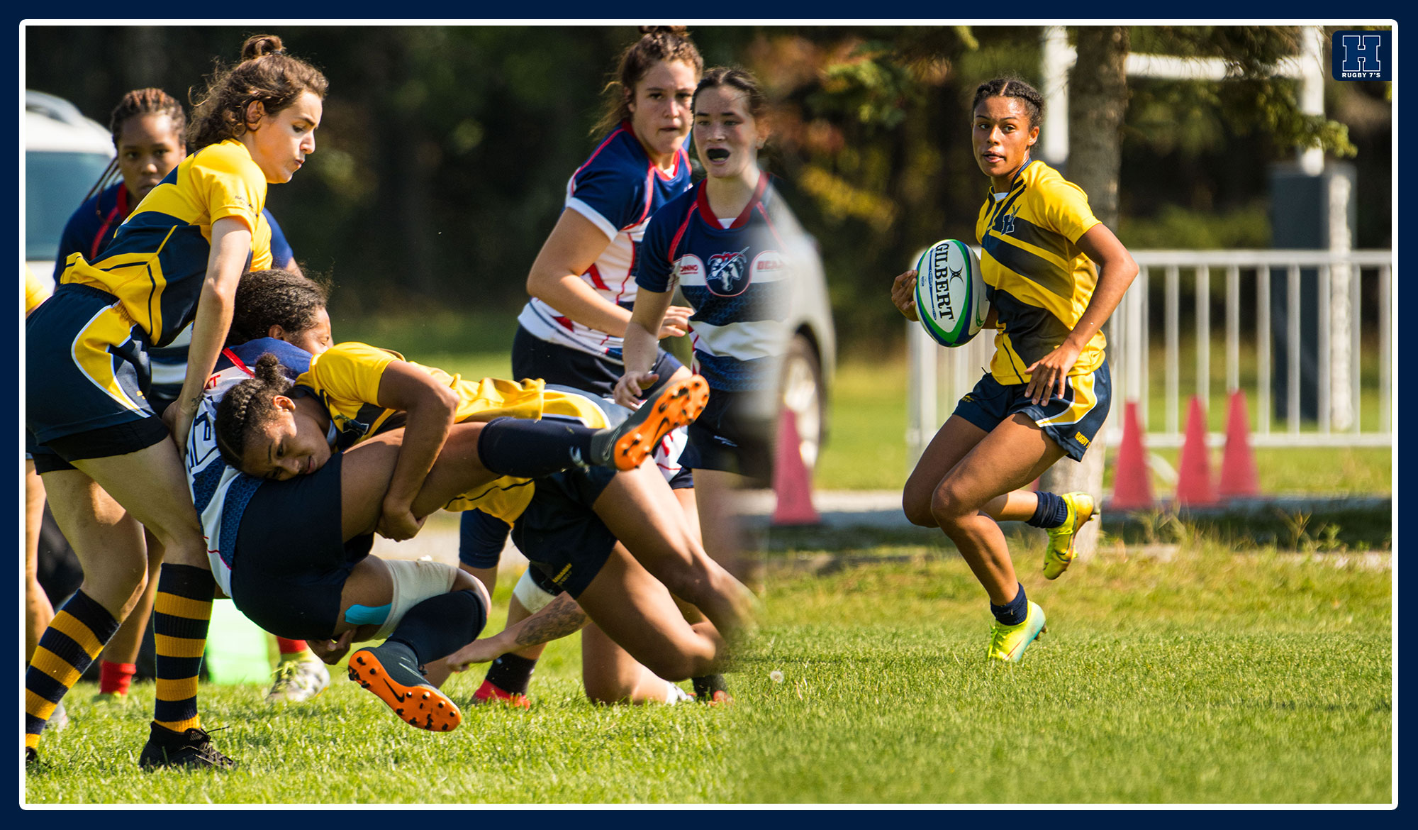 Daniella Grant playing rugby