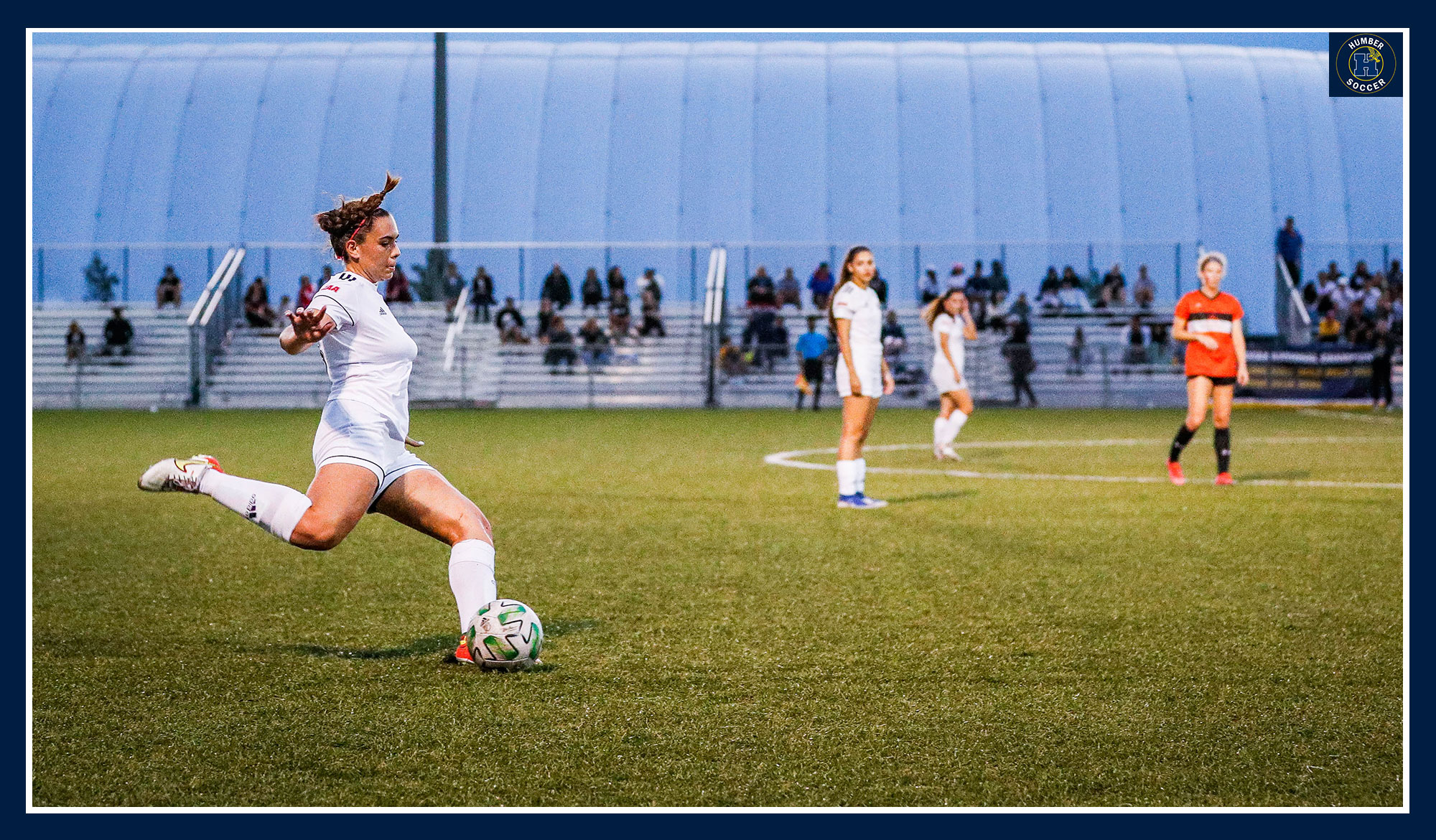 Emily Robitaille taking a free kick