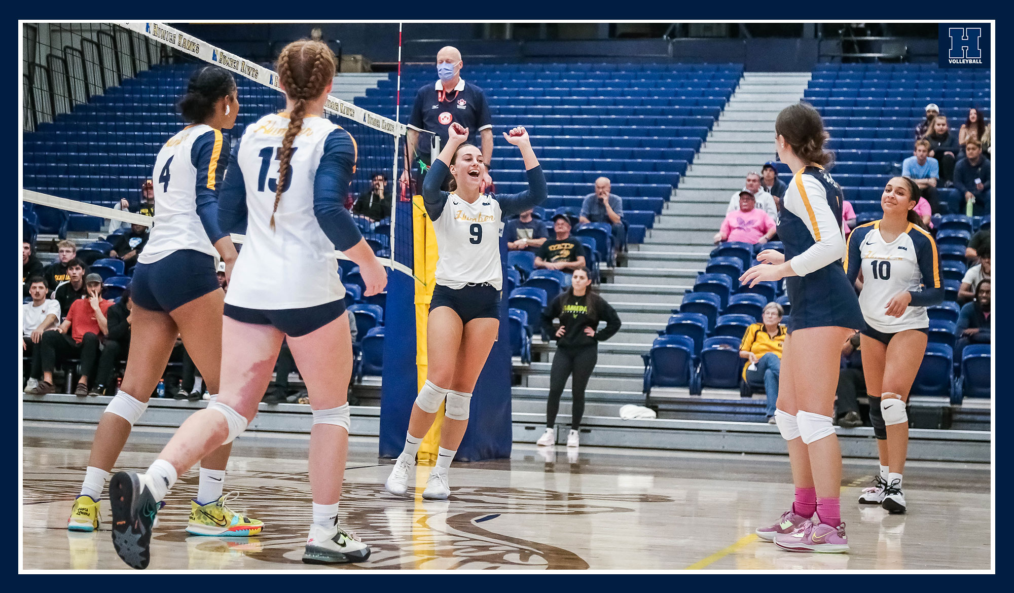 Sydney Ferguson and squad celebrating a point